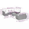  10 részes világosszürke polyrattan kerti ülőgarnitúra párnákkal
