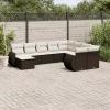  10 részes barna polyrattan kerti ülőgarnitúra párnákkal