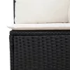  10 részes fekete polyrattan kerti ülőgarnitúra párnákkal