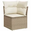  10 részes bézs polyrattan kerti ülőgarnitúra párnával