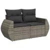  11 részes szürke polyrattan kerti ülőgarnitúra párnákkal