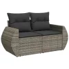 10 részes szürke polyrattan kerti ülőgarnitúra párnákkal