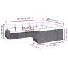  10 részes világosszürke polyrattan kerti ülőgarnitúra párnákkal