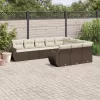  10 részes barna polyrattan kerti ülőgarnitúra párnákkal