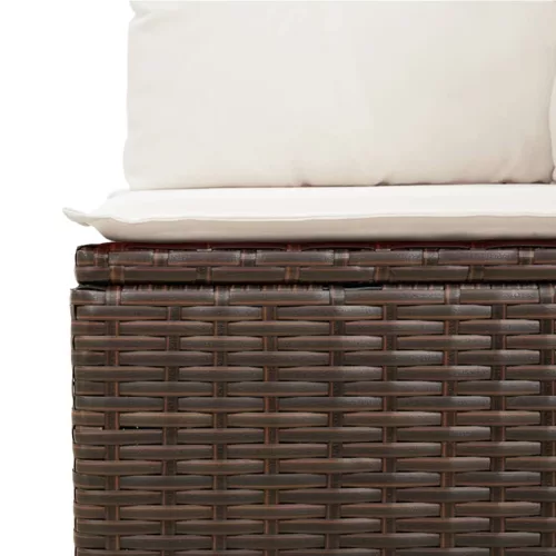  10 részes barna polyrattan kerti ülőgarnitúra párnákkal