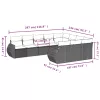  10 részes barna polyrattan kerti ülőgarnitúra párnákkal