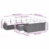  11 részes világosszürke polyrattan kerti ülőgarnitúra párnákkal