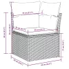  10 részes világosszürke polyrattan kerti ülőgarnitúra párnákkal