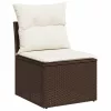  10 részes barna polyrattan kerti ülőgarnitúra párnákkal