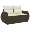  10 részes barna polyrattan kerti ülőgarnitúra párnákkal