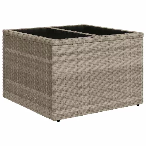  11 részes világosszürke polyrattan kerti ülőgarnitúra párnákkal