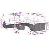  11 részes világosszürke polyrattan kerti ülőgarnitúra párnákkal