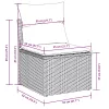  11 részes világosszürke polyrattan kerti ülőgarnitúra párnákkal