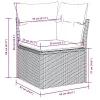  11 részes világosszürke polyrattan kerti ülőgarnitúra párnákkal