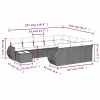 11 részes világosszürke polyrattan kerti ülőgarnitúra párnákkal