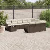  11 részes barna polyrattan kerti ülőgarnitúra párnákkal