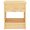  világos fa színű tömör fenyő éjjeliszekrény 35 x 30 x 40 cm