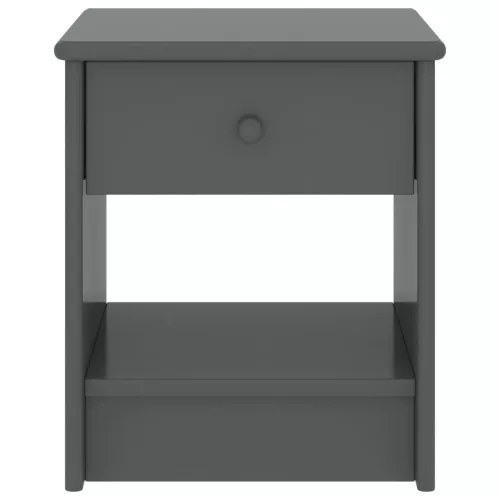  sötétszürke tömör fenyőfa éjjeliszekrény 35 x 30 x 40 cm