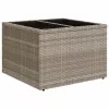  4 részes világosszürke polyrattan kerti ülőgarnitúra párnákkal