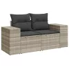  4 részes világosszürke polyrattan kerti ülőgarnitúra párnákkal