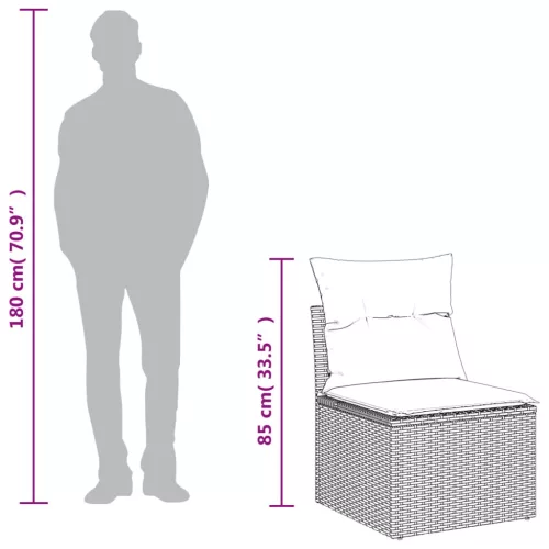  4 részes szürke polyrattan kerti ülőgarnitúra párnákkal