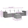  5 részes szürke polyrattan kerti ülőgarnitúra párnákkal