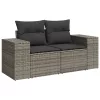  7 részes szürke polyrattan kerti ülőgarnitúra párnákkal