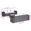  7 részes szürke polyrattan kerti ülőgarnitúra párnákkal