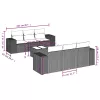  7 részes világosszürke polyrattan kerti ülőgarnitúra párnákkal