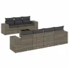  8 részes szürke polyrattan kerti ülőgarnitúra párnákkal