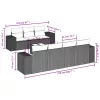  8 részes szürke polyrattan kerti ülőgarnitúra párnákkal