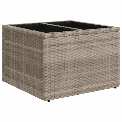  8 részes világosszürke polyrattan kerti ülőgarnitúra párnával