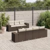  8 részes barna polyrattan kerti ülőgarnitúra párnákkal