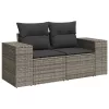  8 részes szürke polyrattan kerti ülőgarnitúra párnákkal