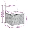  8 részes világosszürke polyrattan kerti ülőgarnitúra párnával
