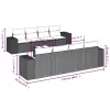  9 részes szürke polyrattan kerti ülőgarnitúra párnákkal