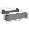  9 részes világosszürke polyrattan kerti ülőgarnitúra párnával