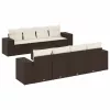  9 részes barna polyrattan kerti ülőgarnitúra párnákkal
