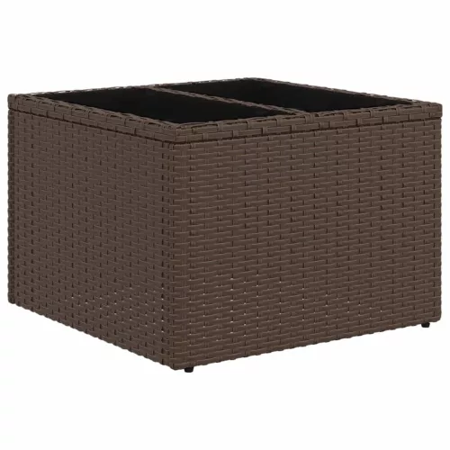  9 részes barna polyrattan kerti ülőgarnitúra párnákkal