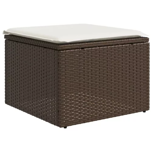 4 részes barna polyrattan kerti ülőgarnitúra párnákkal