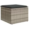  5 részes világosszürke polyrattan kerti ülőgarnitúra párnákkal