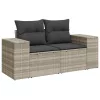  5 részes világosszürke polyrattan kerti ülőgarnitúra párnákkal