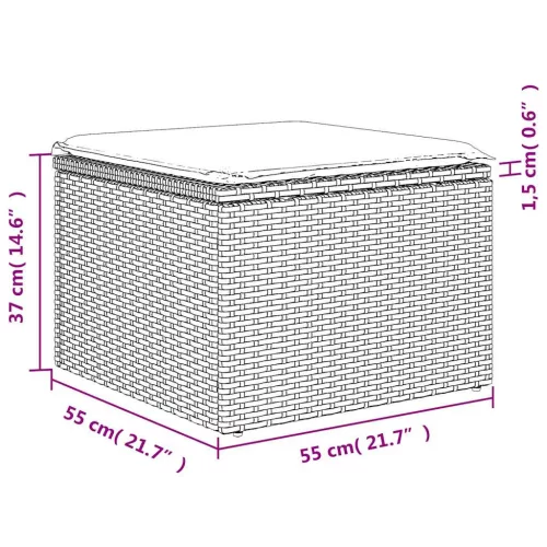  5 részes világosszürke polyrattan kerti ülőgarnitúra párnákkal