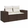  5 részes barna polyrattan kerti ülőgarnitúra párnával