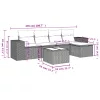  6 részes fekete polyrattan kerti ülőgarnitúra párnákkal