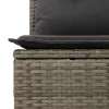 6 részes szürke polyrattan kerti ülőgarnitúra párnákkal