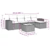 6 részes világosszürke polyrattan kerti ülőgarnitúra párnákkal