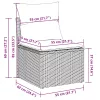  6 részes világosszürke polyrattan kerti ülőgarnitúra párnákkal