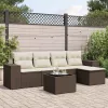  6 részes barna polyrattan kerti ülőgarnitúra párnával