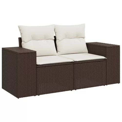  6 részes barna polyrattan kerti ülőgarnitúra párnával